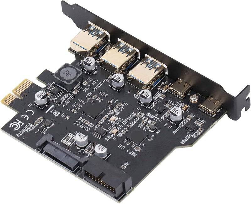 ciciglow PCIe to USB 3.2 Gen 2 Adapter Card, 20Gbps 3xUSB A 2xUSB C 5 Port PCI Express Expansion Card for for Linux for OS X PC, ciciglowqz2g0sg4pv - Image 1
